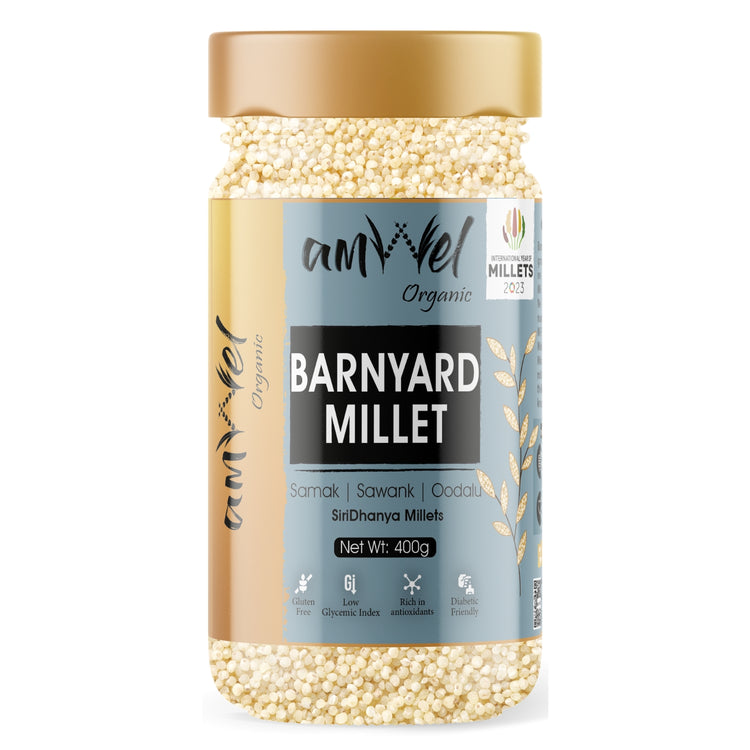 Amwel Organic Barnyard Millet - 400g | Siri Dhanya Millets | Samak / Sawang / Oodalu | Unpolished