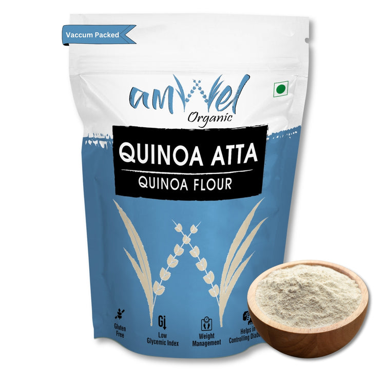 Amwel Organic Quinoa Flour | Quinoa Atta | 450g | Certified Gluten Free, High in Protein Atta |