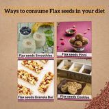 Amwel Organic Flax Seeds 200gm | Raw Unroasted edible seed for weight loss and Gut Health | Gluten Free Omega 3 High fibre Keto diet snack for eating | USDA Certified grains