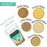 Amwel Organic Super 5 Millet Flour | 900g | Siri Dhanya Atta | Five Positive Millets | No Wheat | Kodo, Foxtail, Little, Barnyard, Browntop