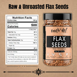 Amwel Organic Flax Seeds 200gm | Raw Unroasted edible seed for weight loss and Gut Health | Gluten Free Omega 3 High fibre Keto diet snack for eating | USDA Certified grains