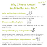 Amwel Organic Multi Millet Atta Mix 900g | Make Multigrain Atta at Home | 8 Super Grains & Millets | Mix in your regular Wheat Flour Diabetic Friendly