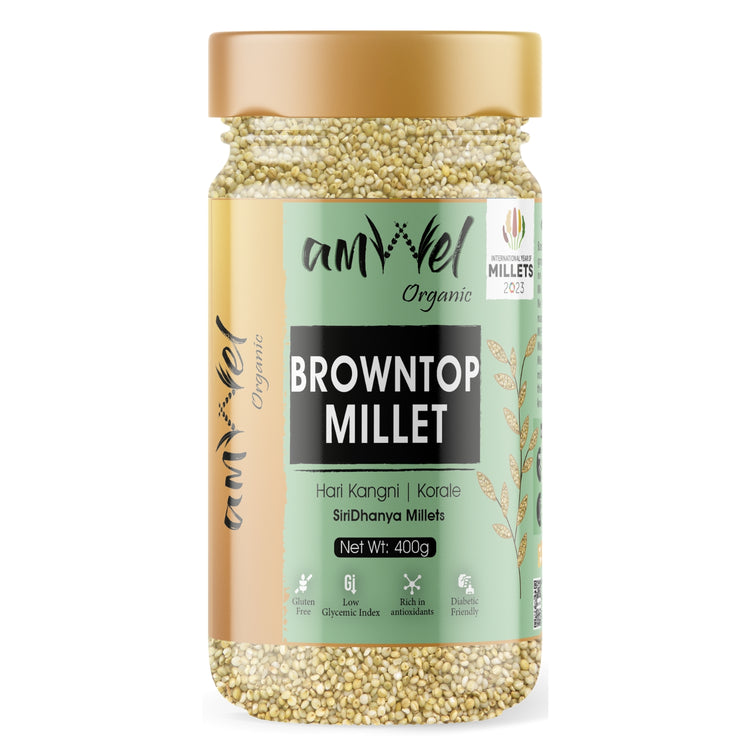 Amwel Organic Browntop Millet | 400g | Hari Kangni / Korale | Siri Dhanya Millets | Positive Millets | Unpolished
