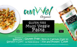 Amwel Organic Gluten Free & Multigrain Multi Veggie Pasta 220g | Gourmet Instant Pasta | Fusilli Pasta | No Maida No Sooji | Beetroot, Spinach & Corn |
